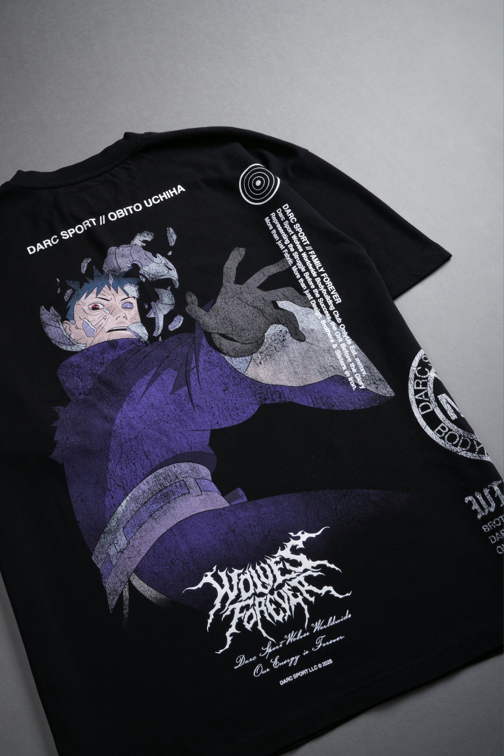 Obito Uchiha Side By Side Series Premium Tee in Black - Image 5