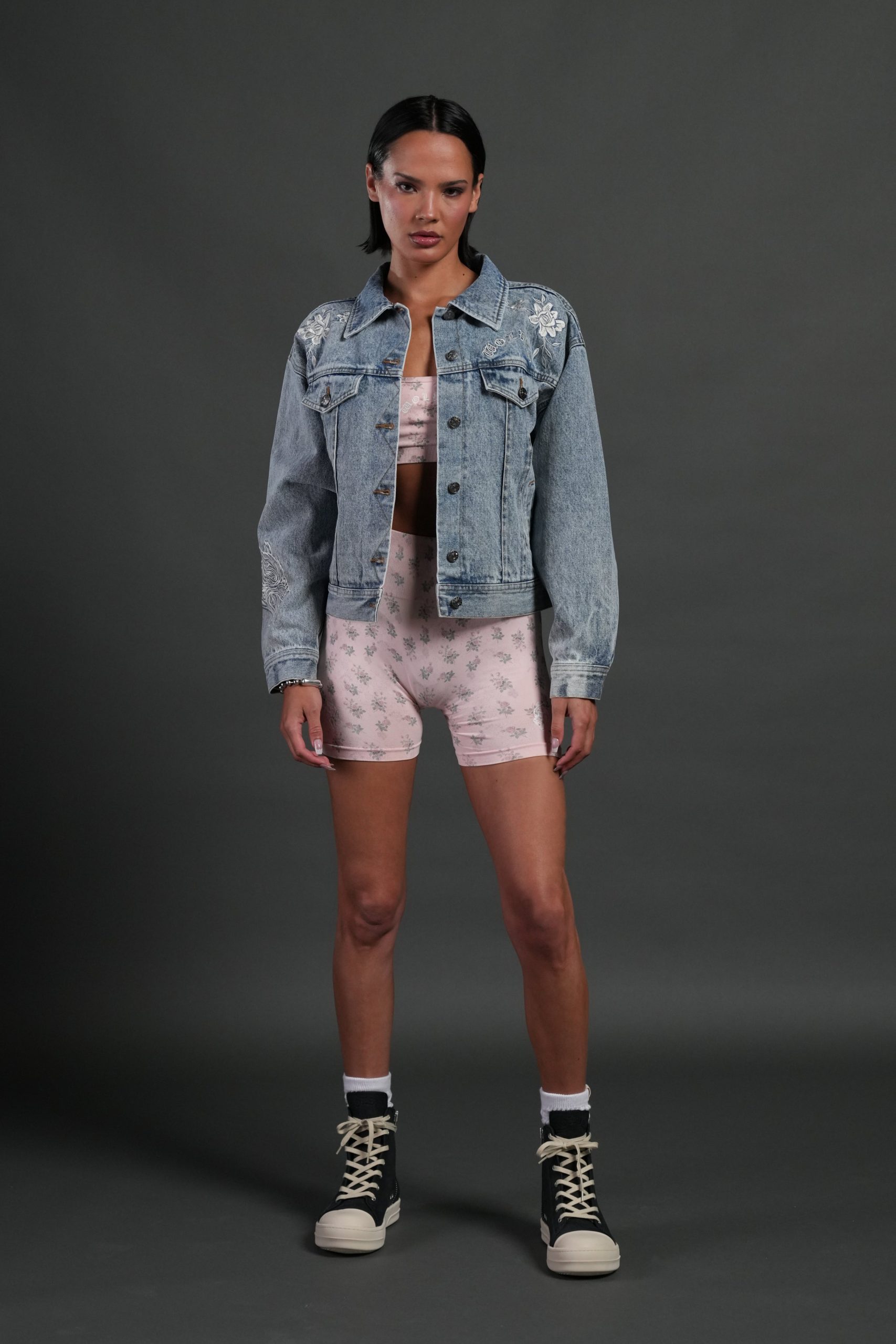 Tales We Tell She American Denim Jacket in Light Wash - Image 3