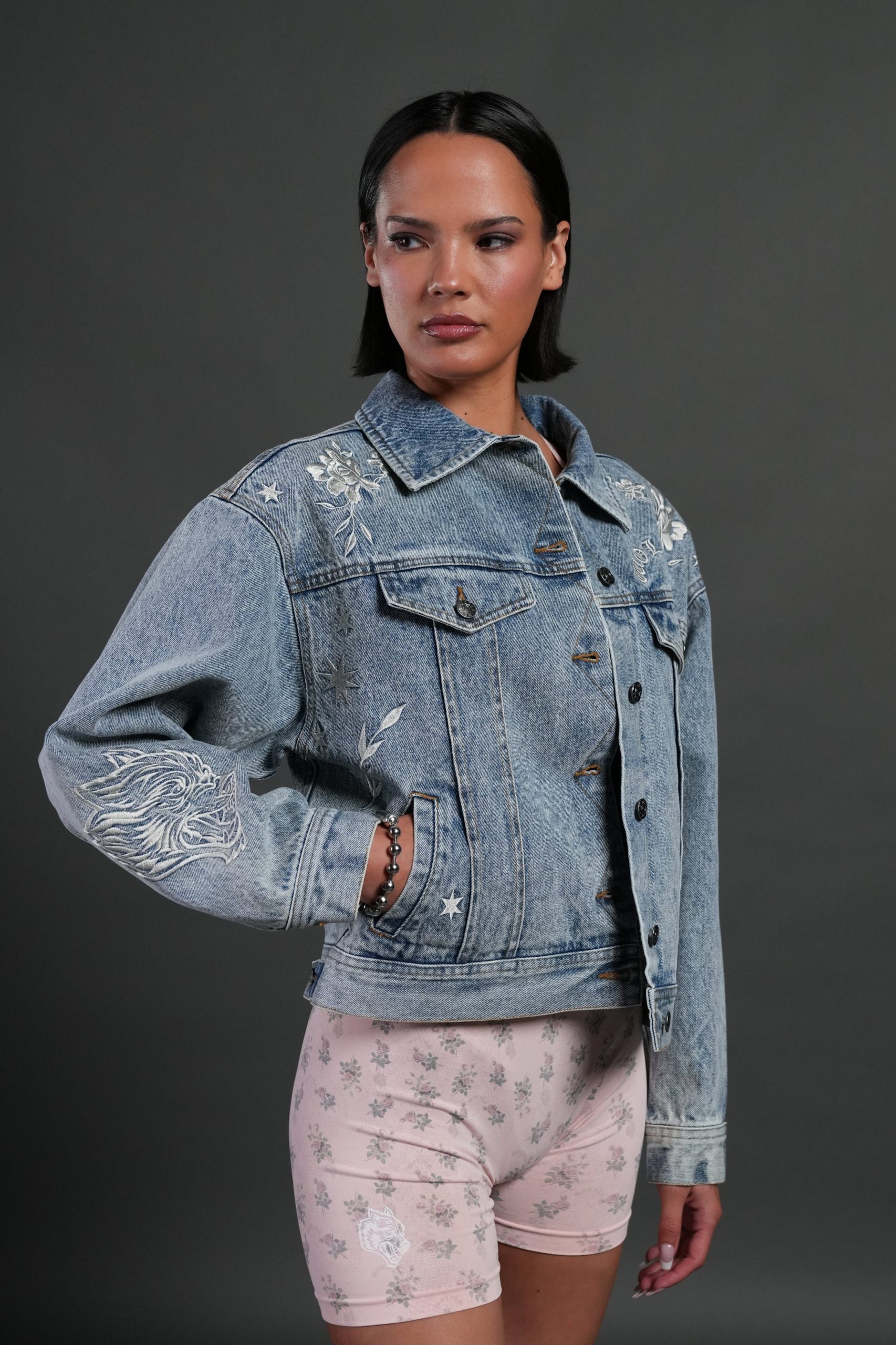 Tales We Tell She American Denim Jacket in Light Wash