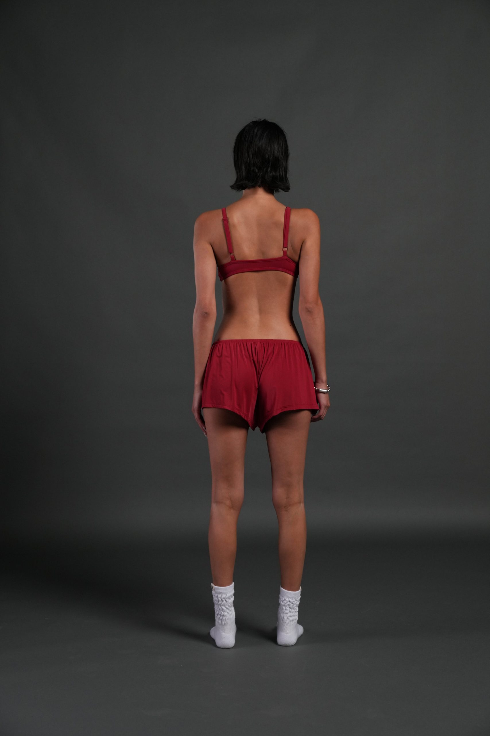 Dual Wolf Heidi Silky Lounge Shorts in Deep Raspberry - Image 8