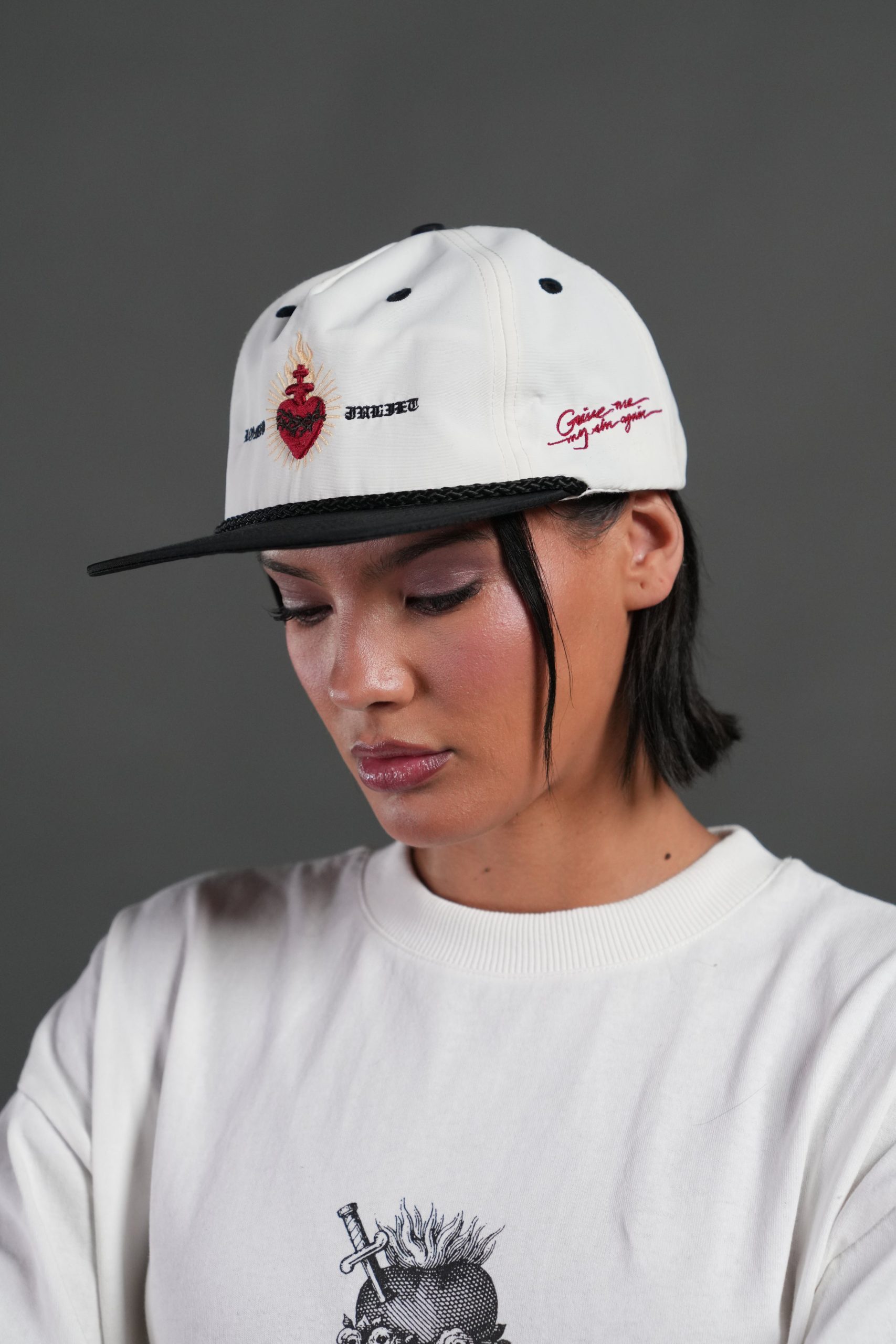 Doomed Love Paradise Hat in Cream/Black - Image 4