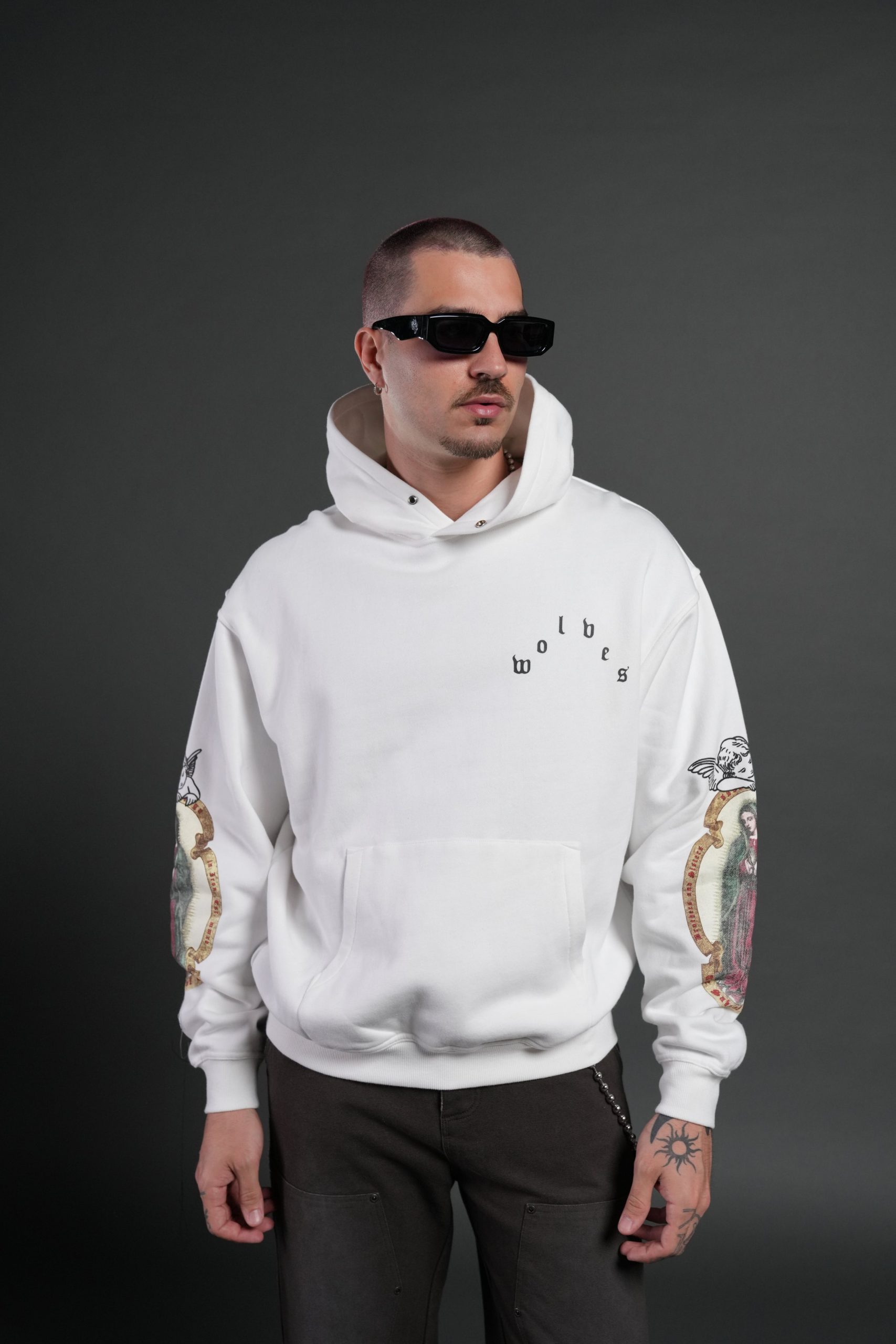 Holy Vow Pierce Hoodie in Cream - Image 2