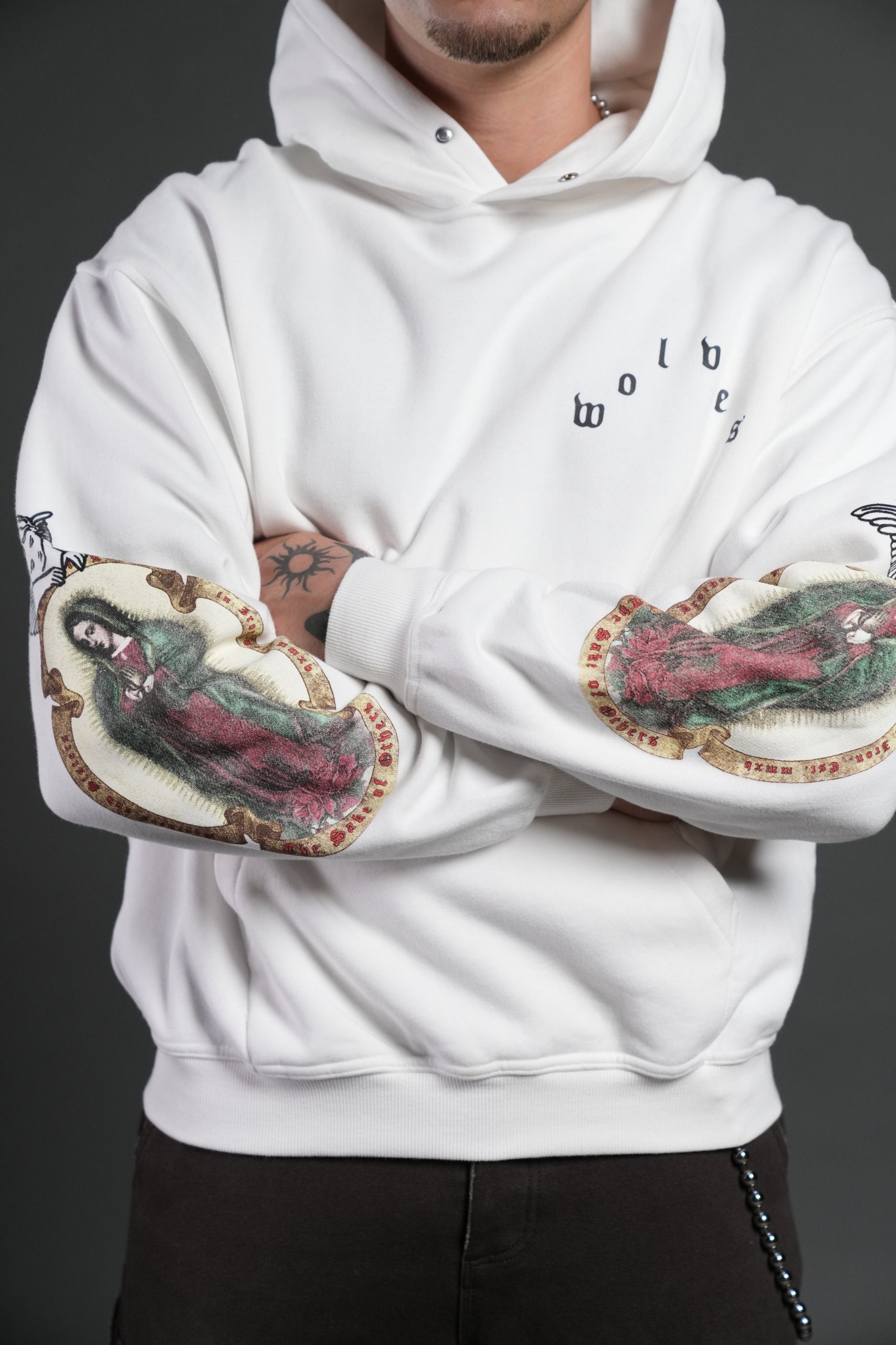 Holy Vow Pierce Hoodie in Cream - Image 4