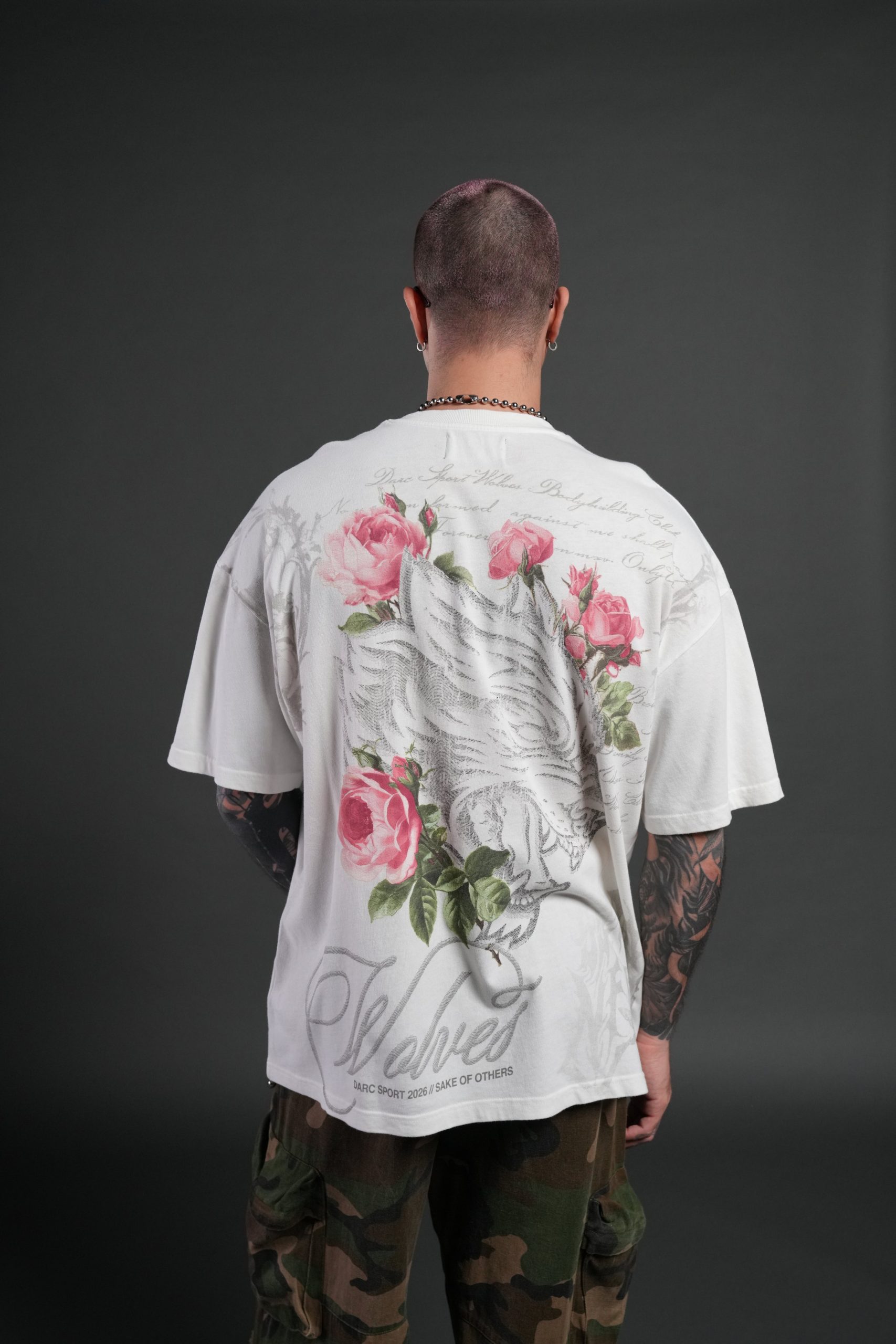 Nocturne Bloom Premium Oversized Tee in Cream - Image 4