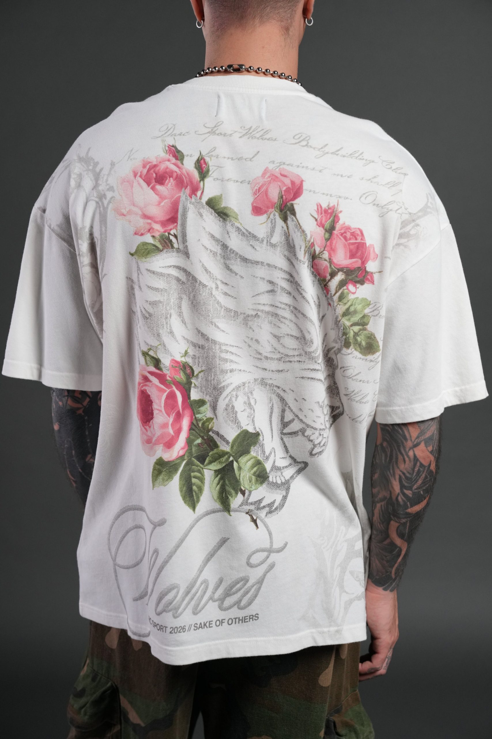 Nocturne Bloom Premium Oversized Tee in Cream - Image 6