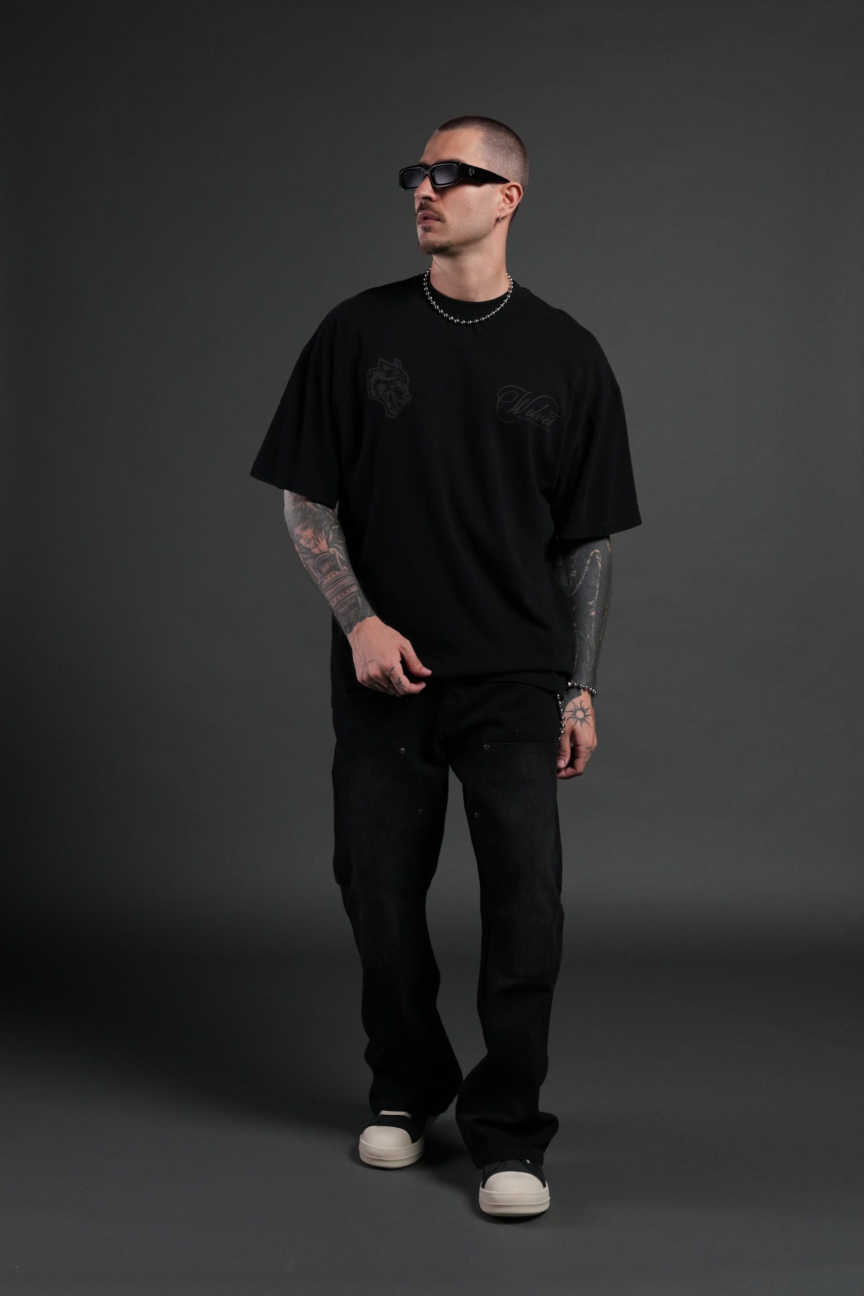 Nocturne Bloom Premium Oversized Tee in Black - Image 5