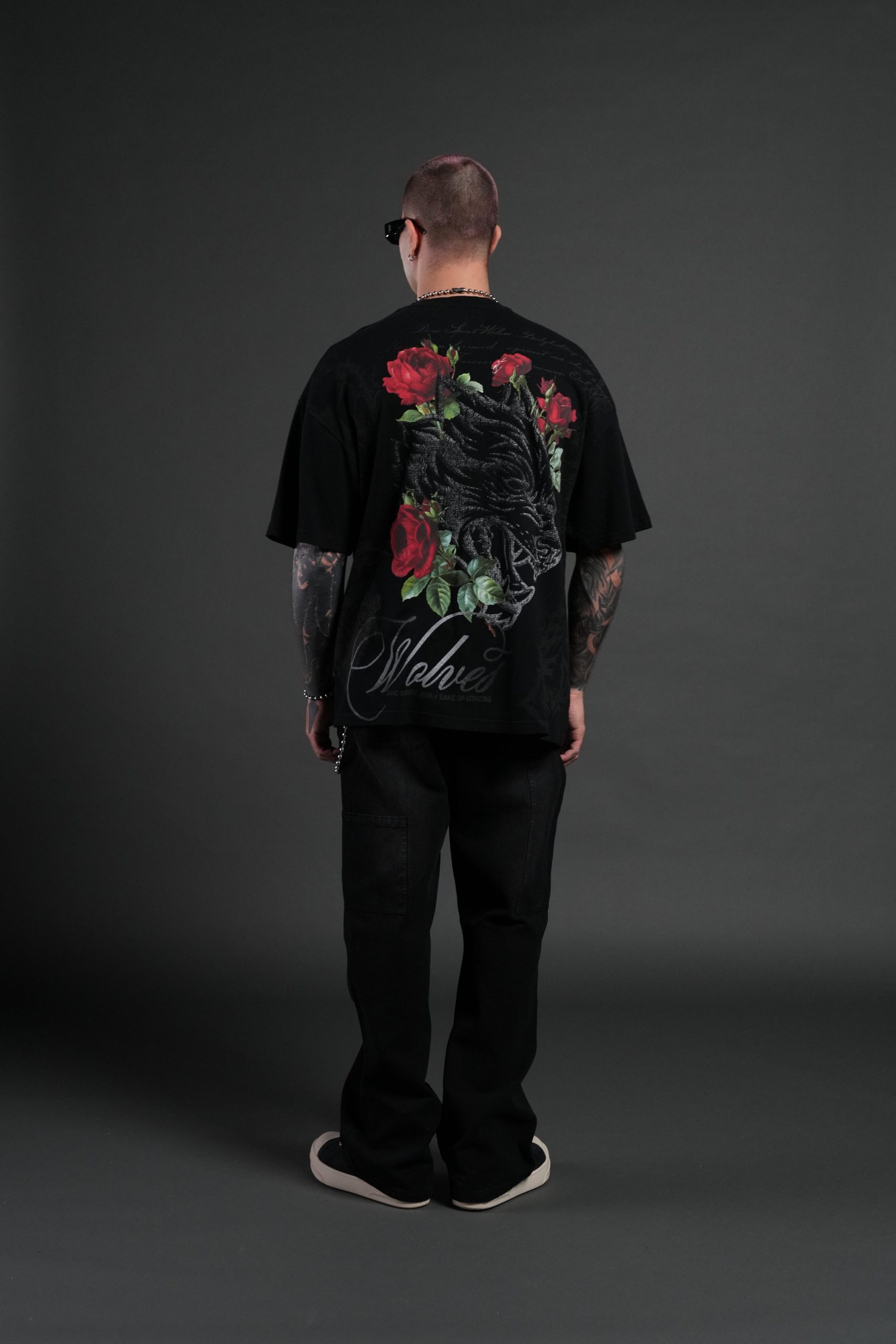 Nocturne Bloom Premium Oversized Tee in Black - Image 6
