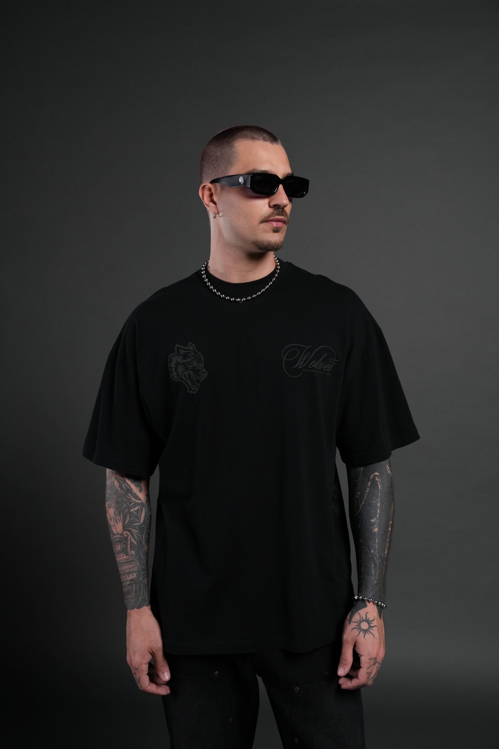 Nocturne Bloom Premium Oversized Tee in Black - Image 2