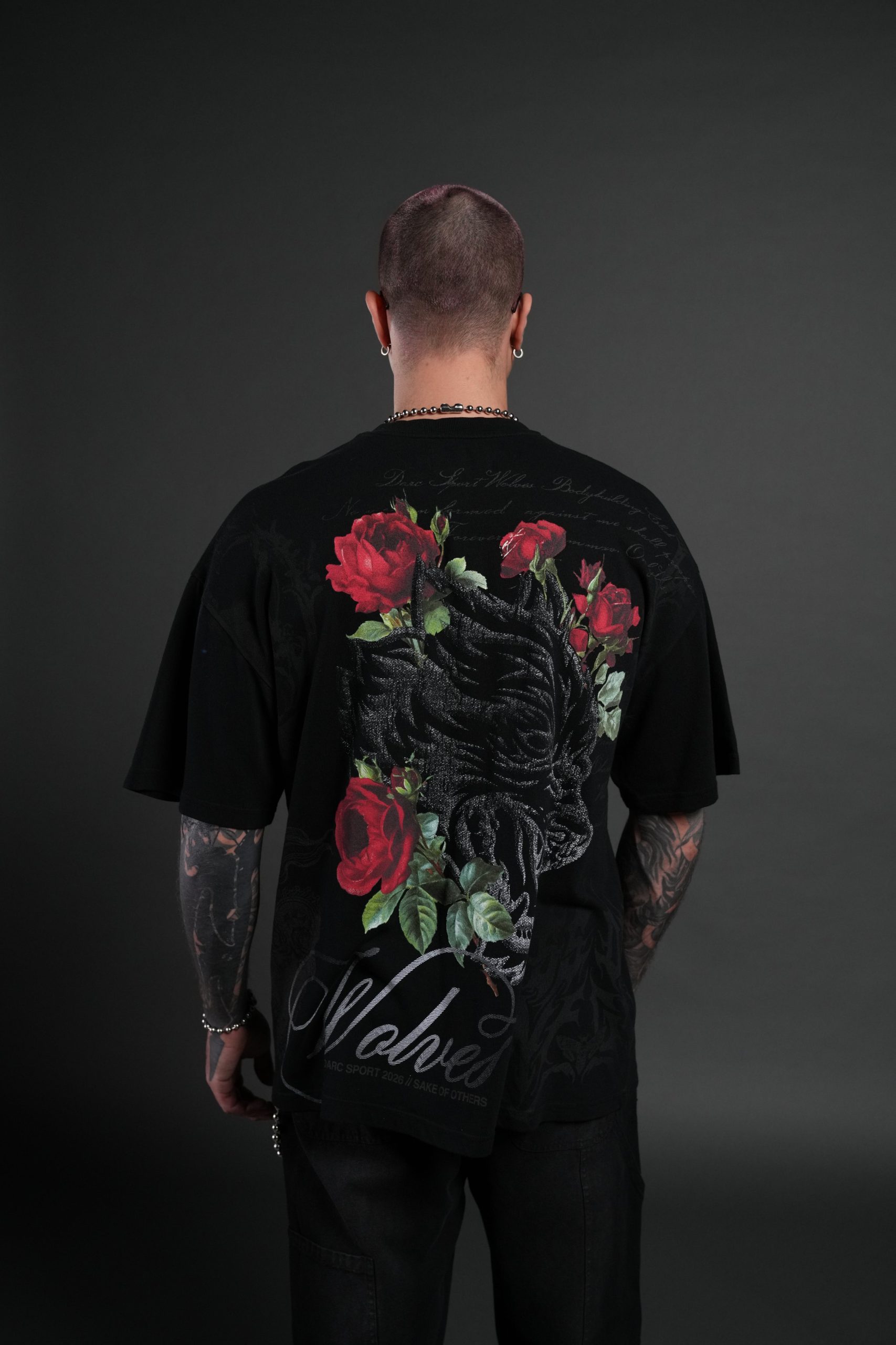 Nocturne Bloom Premium Oversized Tee in Black - Image 4