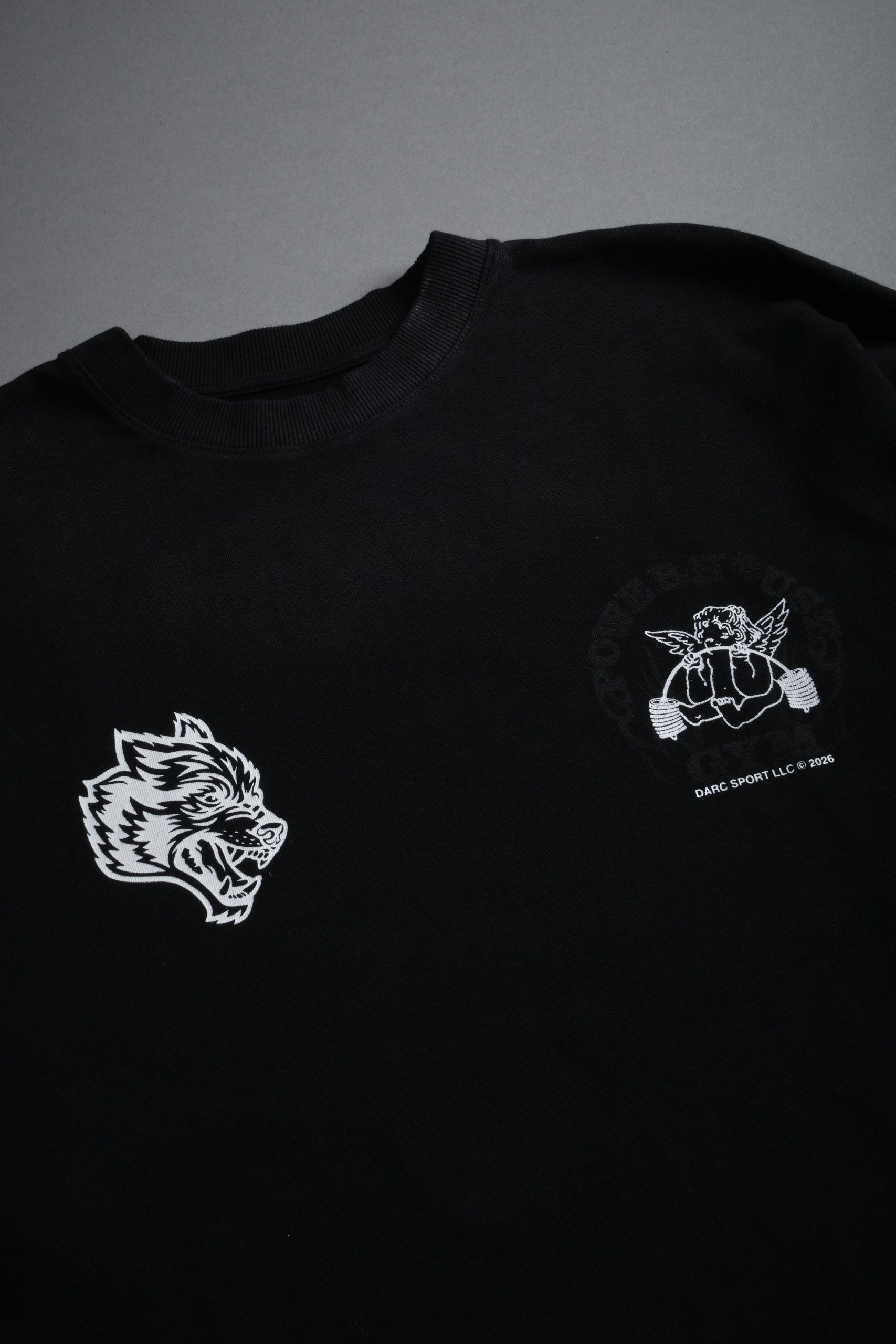 Powerhouse of the Cherub Unisex Premium Oversized Tee in Black Drift Wash - Image 9