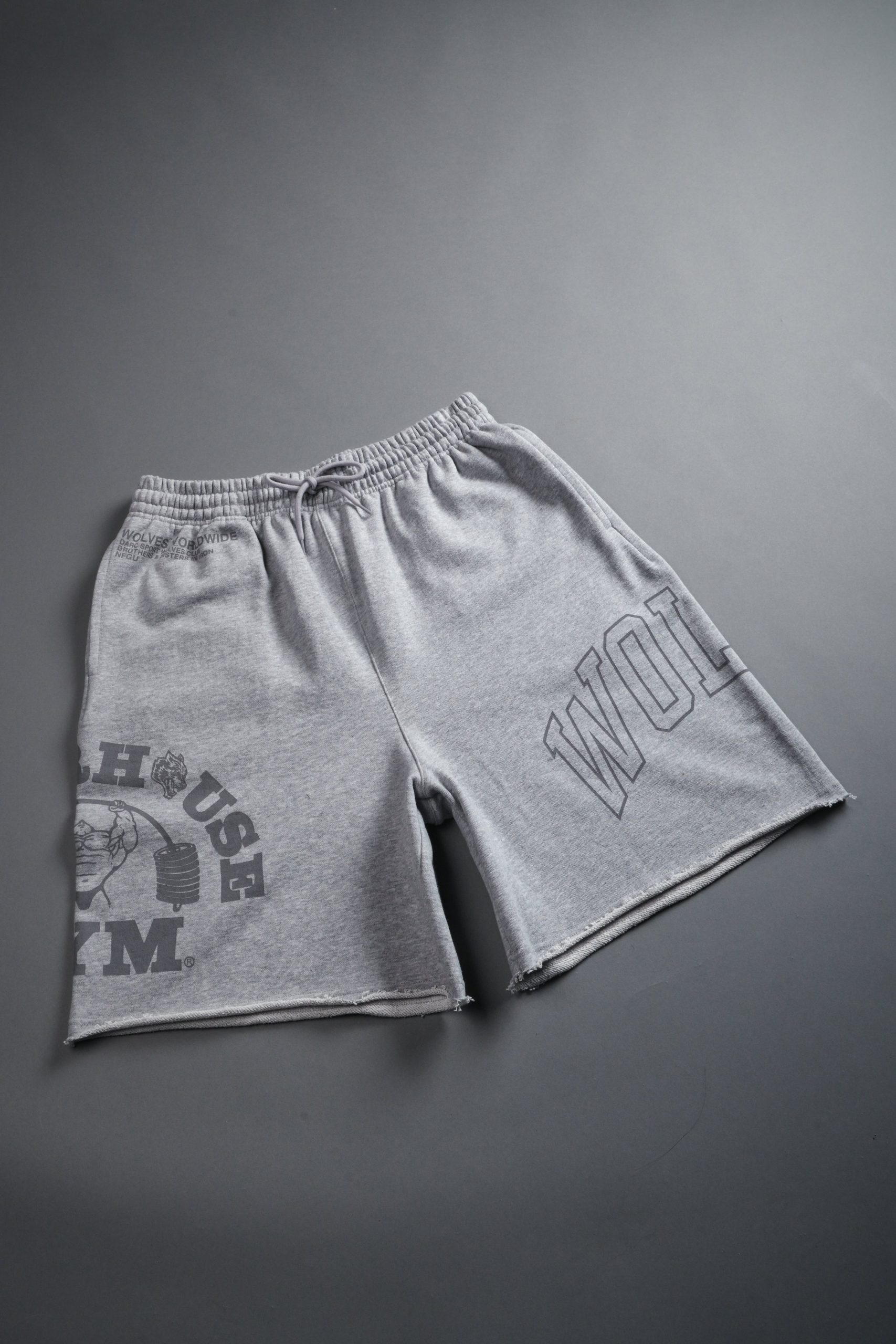 Powerhouse of the Wolves Grunge Brock Sweat Shorts in Light Athletic Gray - Image 8