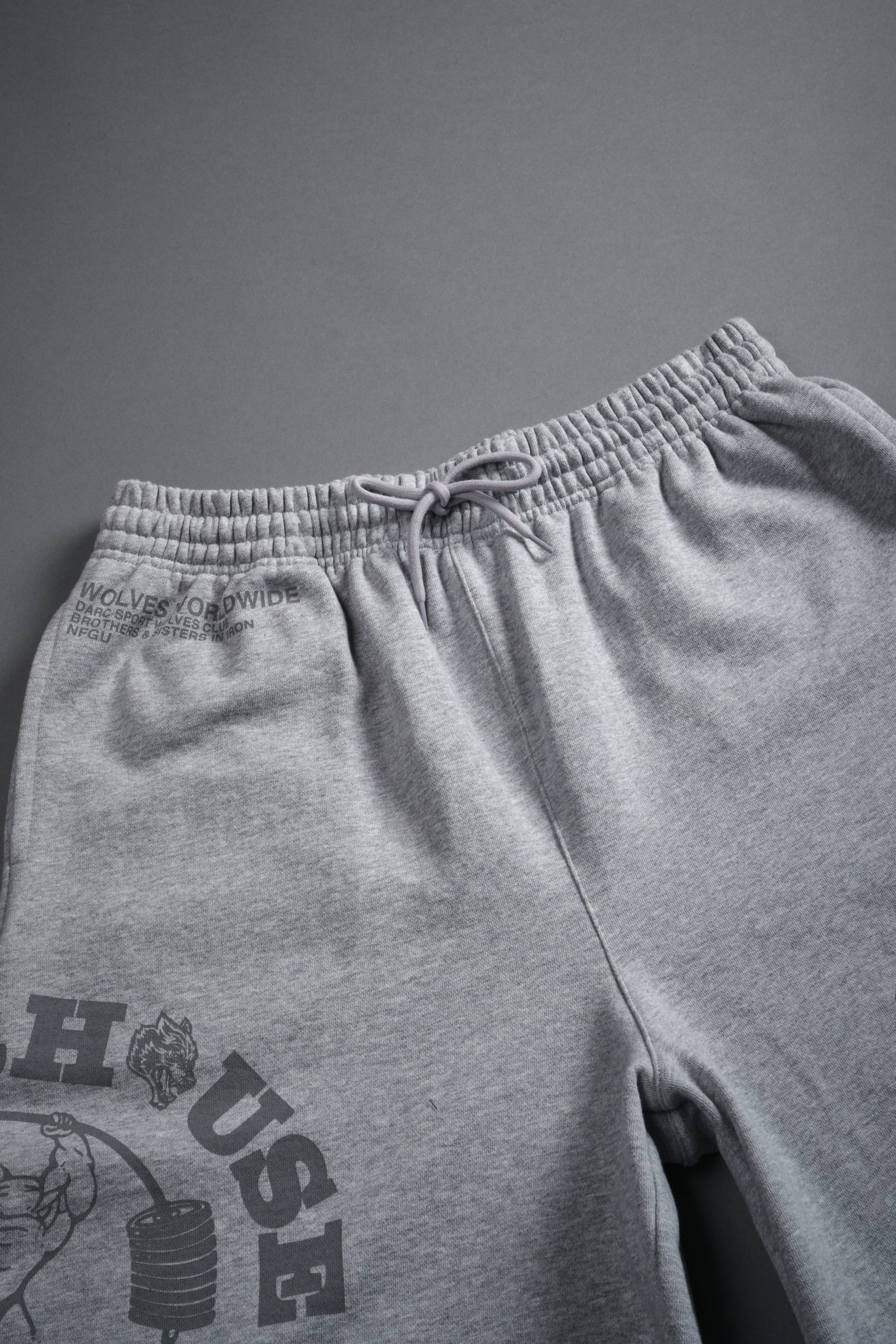 Powerhouse of the Wolves Grunge Brock Sweat Shorts in Light Athletic Gray - Image 9