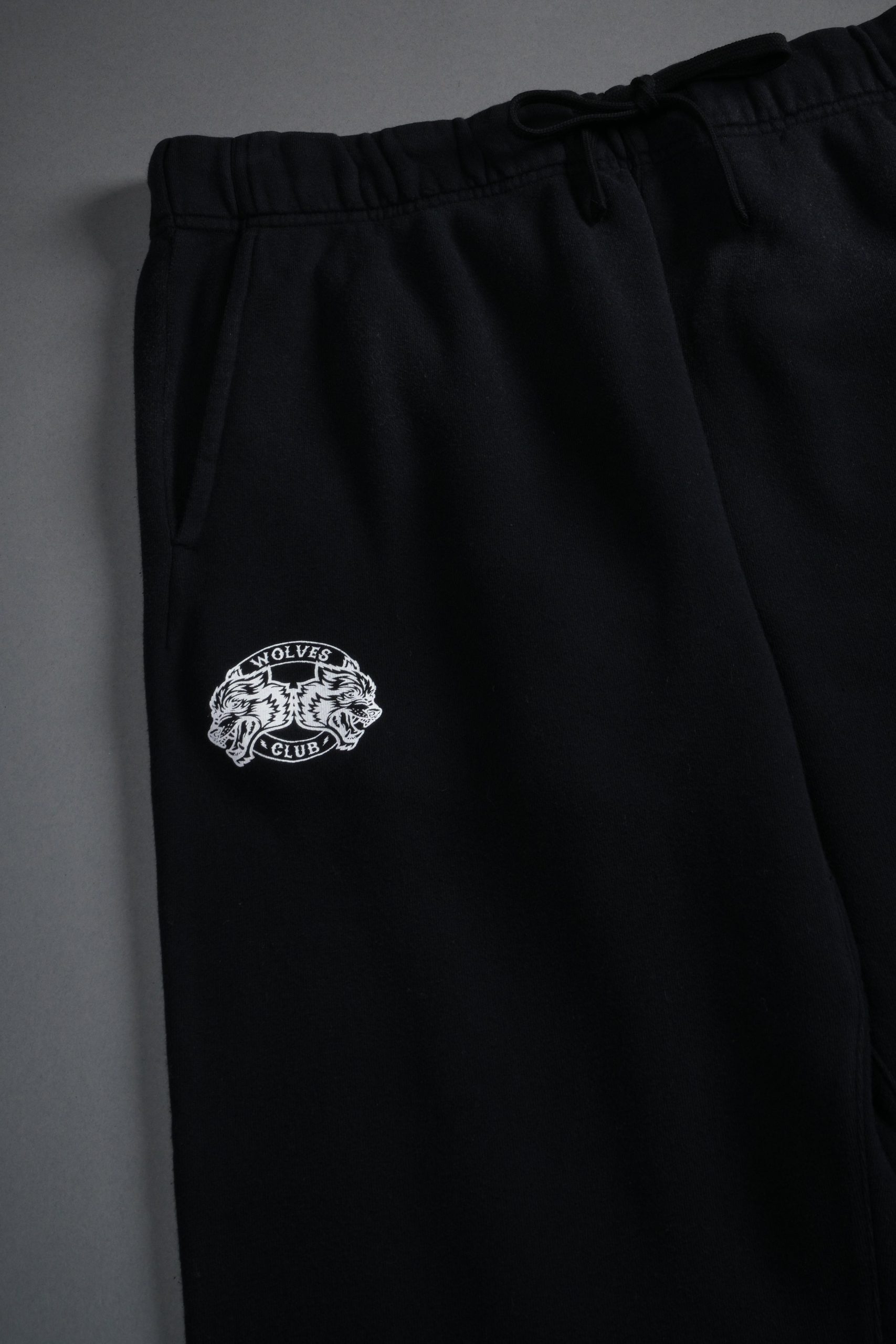 Powerhouse X Wolves Bigelow Sweat Pants in Black Drift Wash - Image 8