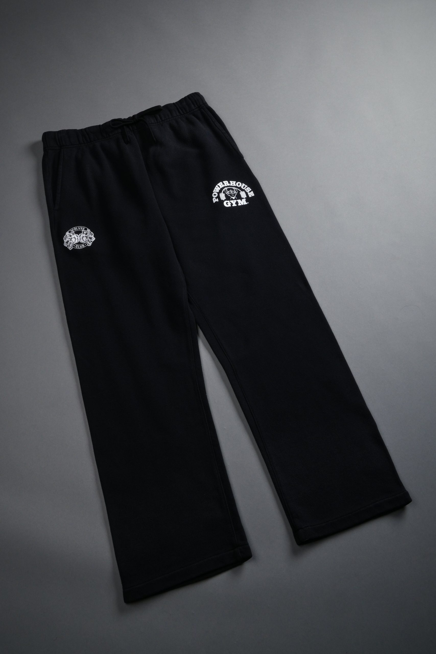 Powerhouse X Wolves Bigelow Sweat Pants in Black Drift Wash - Image 6