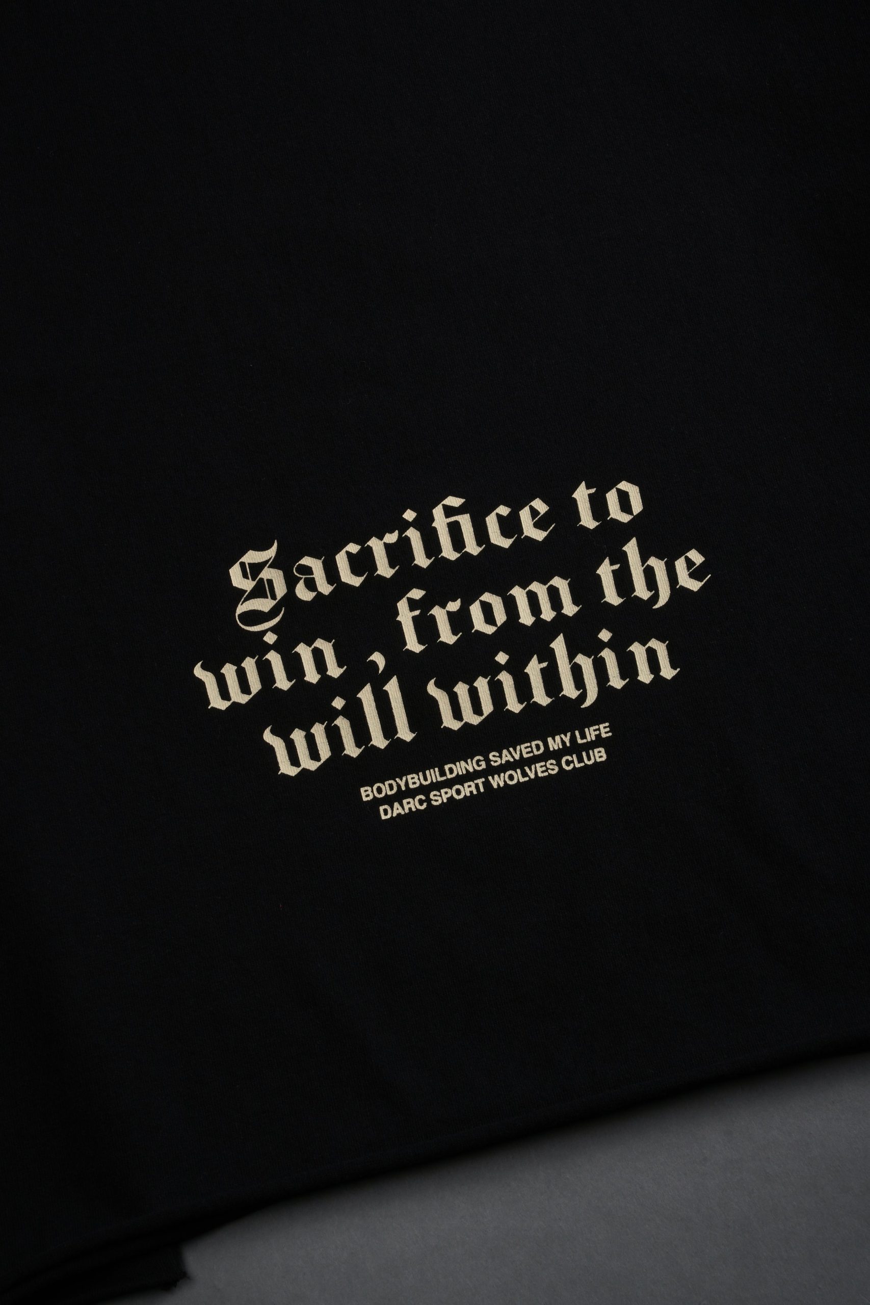 Big Bodybuilding Saved My Life Grunge Mid-Length Raw Hem Tee in Black - Image 12