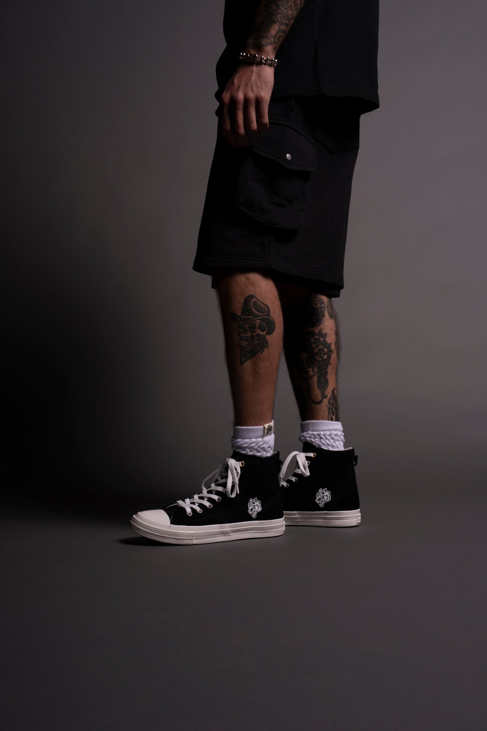 Wolves Forever Sueded Walk 1-DIOS High Top Shoe in Black - Image 4