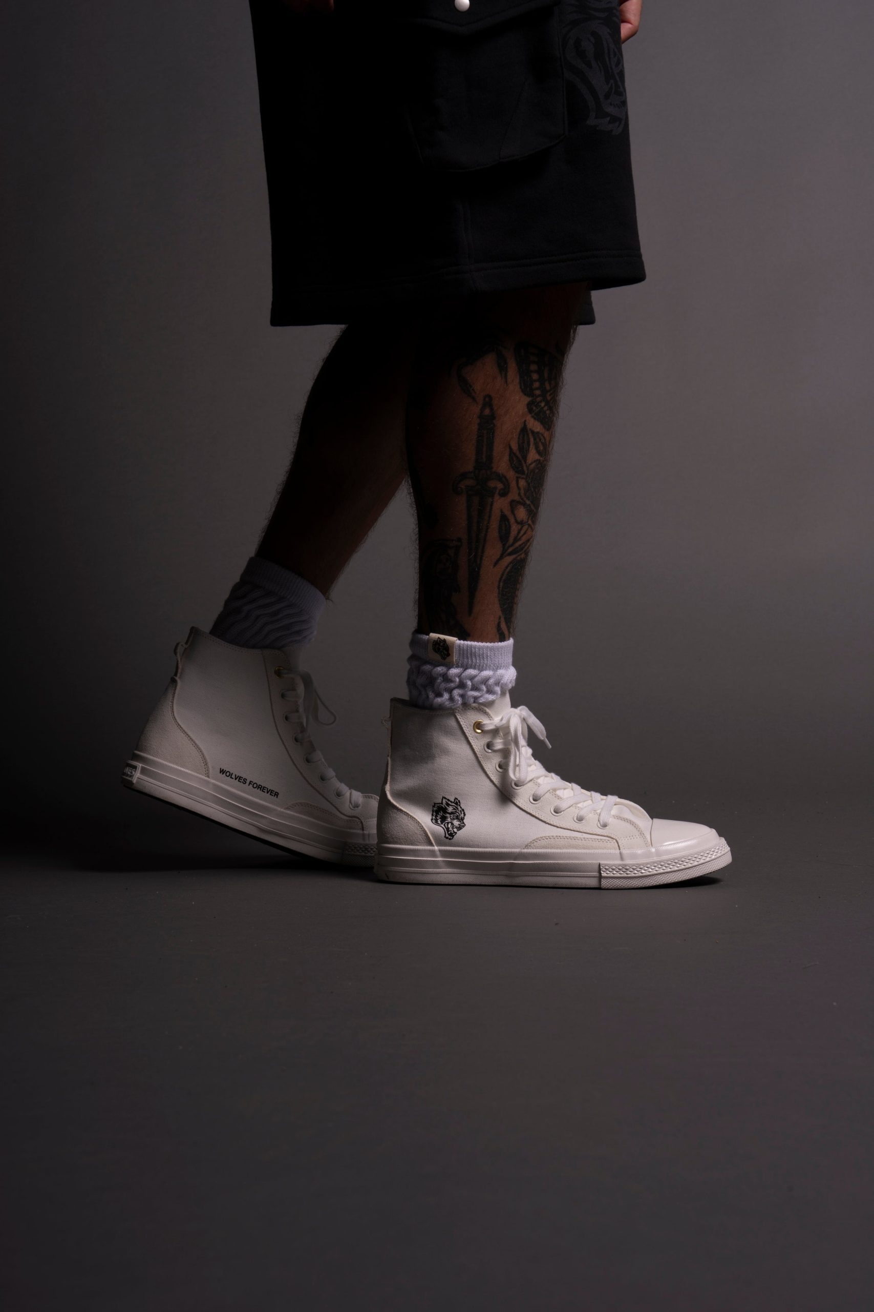 Wolves Forever Sueded Walk 1-DIOS High Top Shoe in White - Image 3