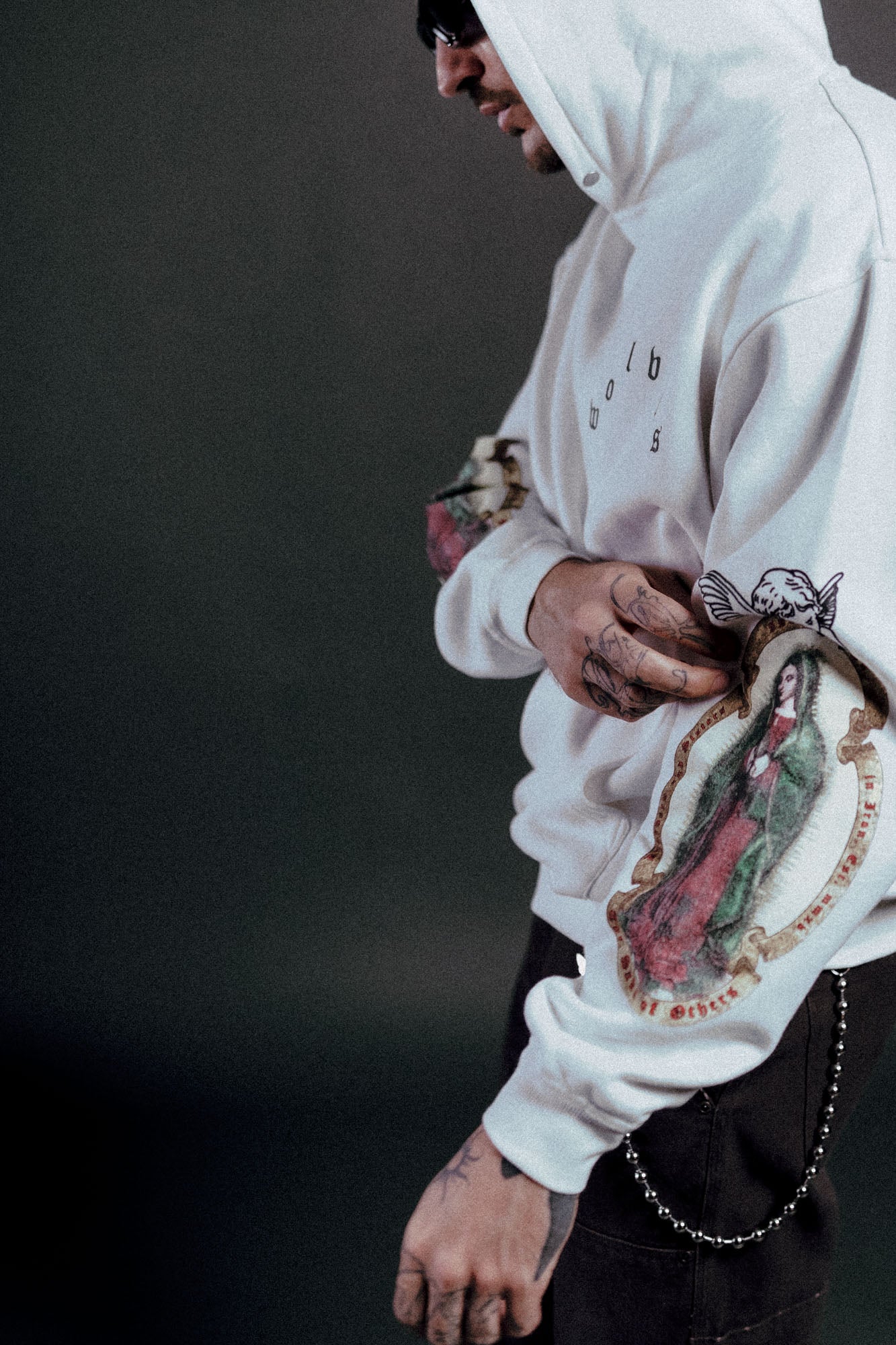 Holy Vow Pierce Hoodie in Cream - Image 5