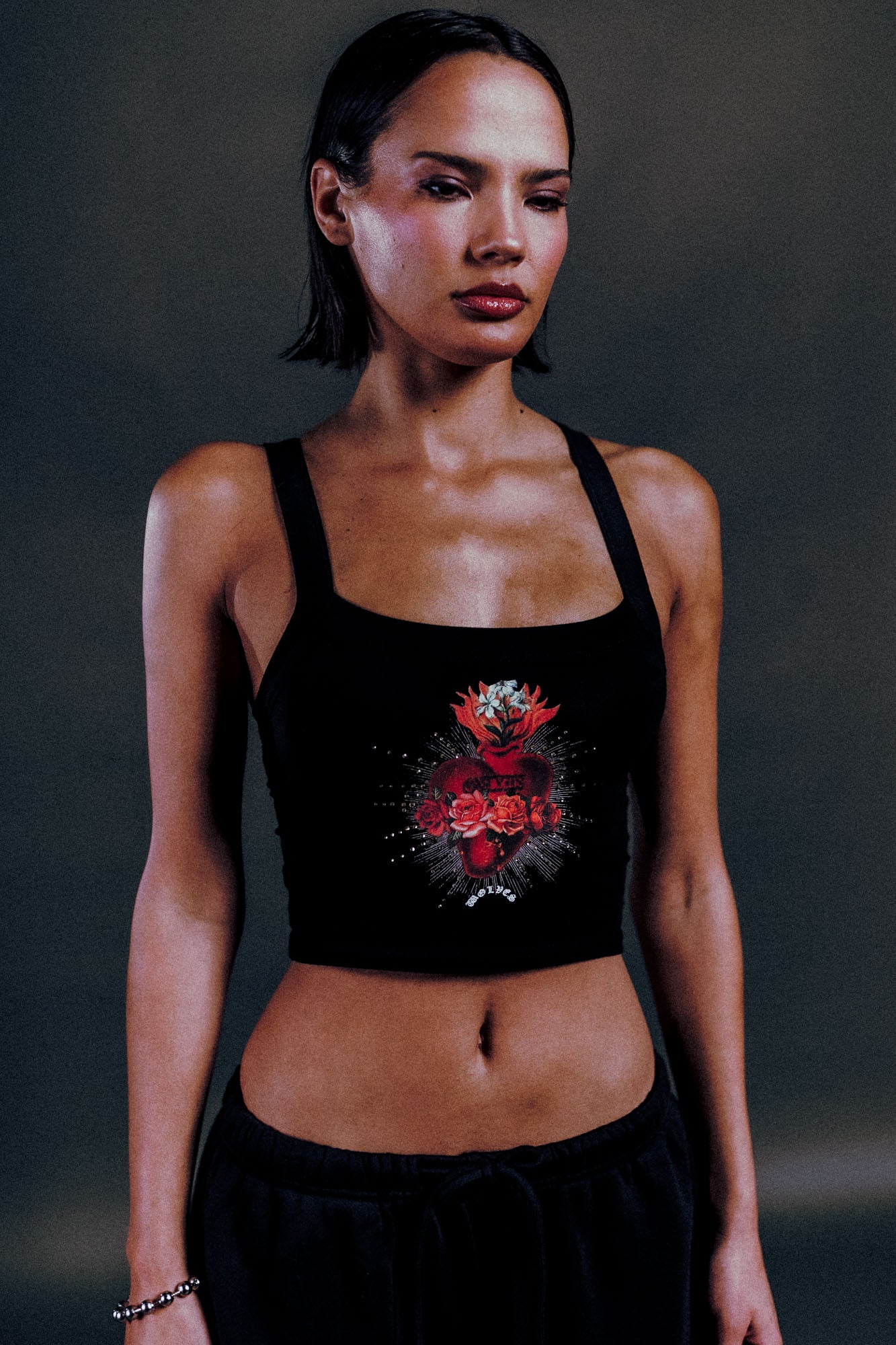 Heart Oath Ella Tank in Black